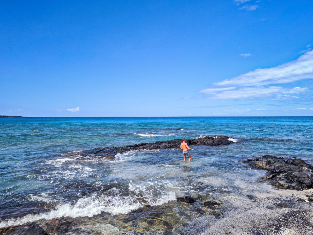 Chris Taylor at Kiholo Bay Beach Area Kona Coast Big Island Hawaii 1