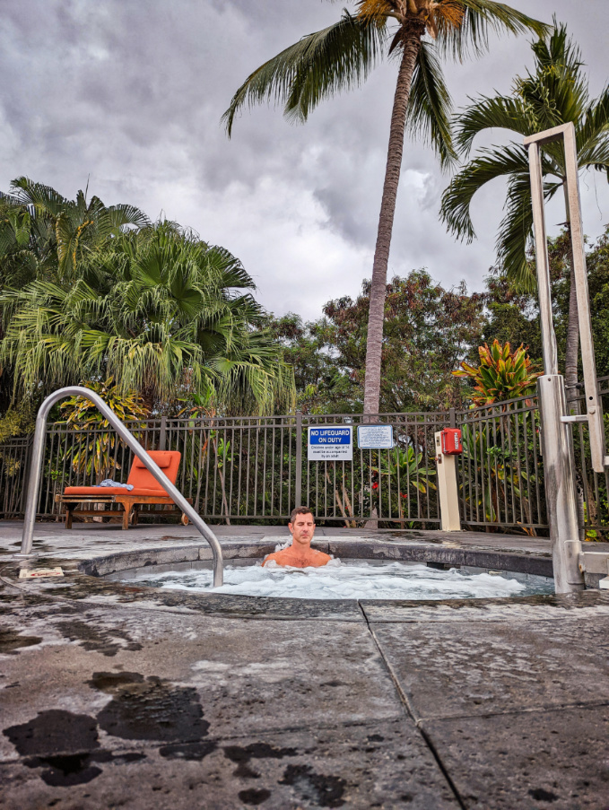 Chris Taylor in Hot Tub at Club Wyndham Kona Hawaiian Kailua Kona Big Island Hawaii 1