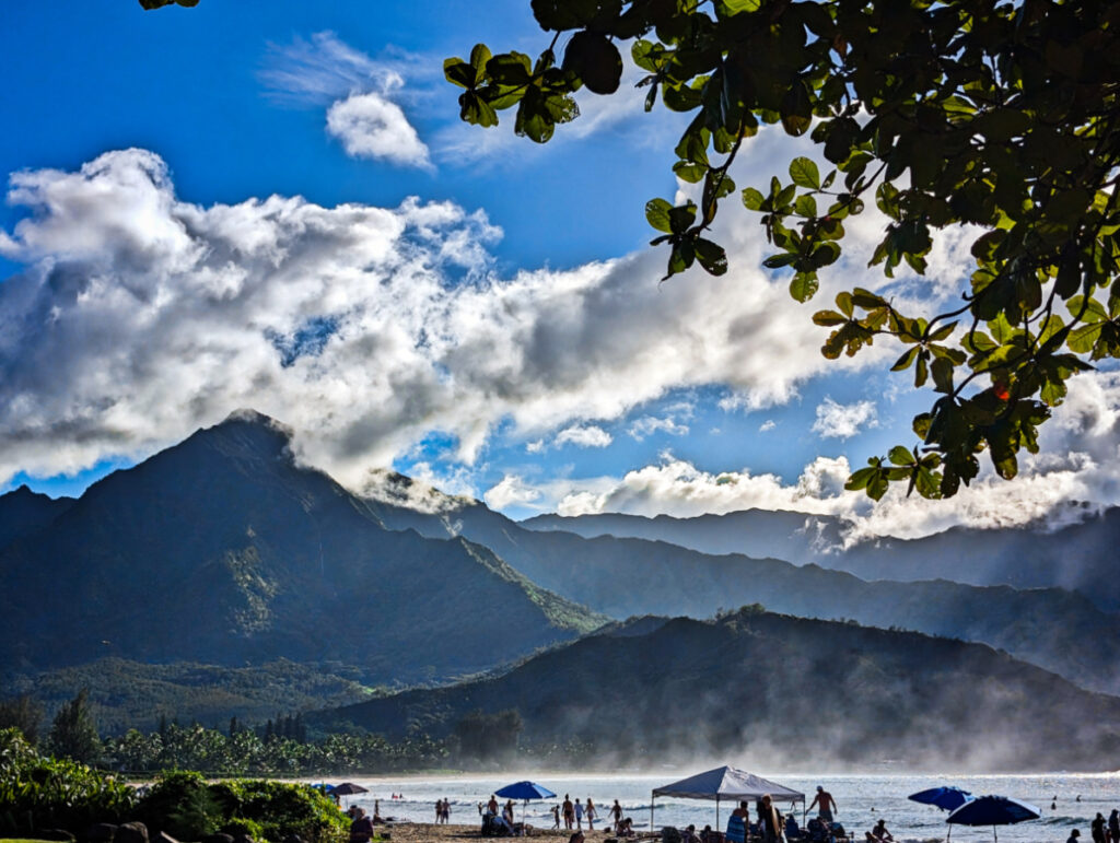 Clouds on the mountains in Hanalei North Shore Kauai Hawaii 3