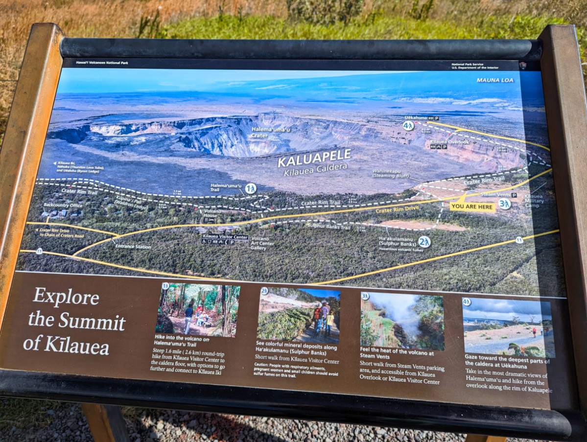 Diagram of Kilauea Summit at Hawaii Volcanoes National Park Big Island Hawaii 1