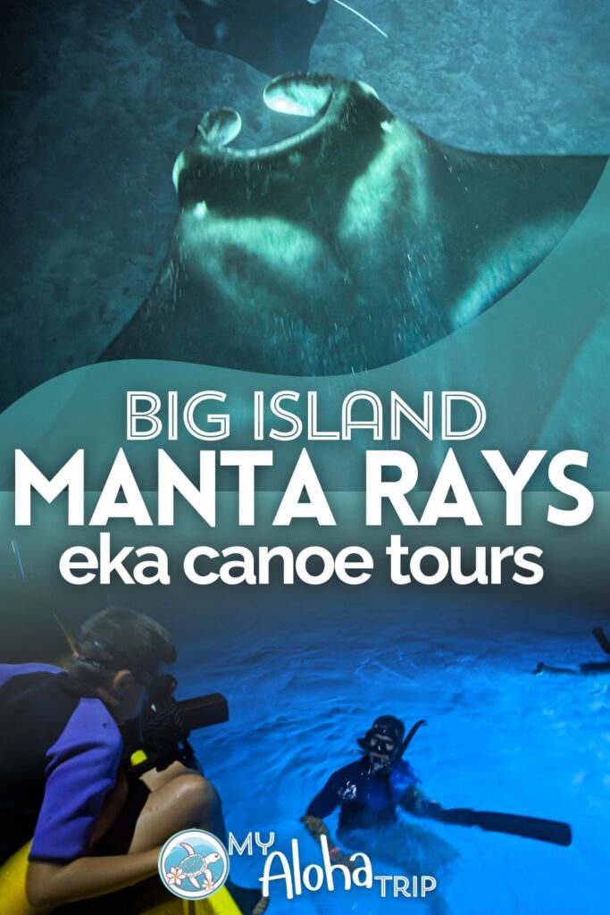 The Eka Canoe manta ray snorkeling on the Kona Coast is one of the coolest tours you can do in Hawaii. Getting on the water after dark and joining the manta rays in the glowing water as they feed on plankton is amazing, but it's even better when it's simply from a canoe.