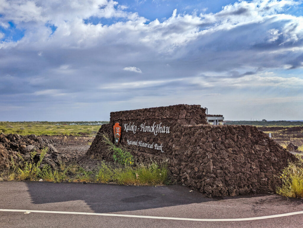 Entrance Sign at Kaloko-Honokōhau National Historical Park Kailua Kona Big Island Hawaii 1