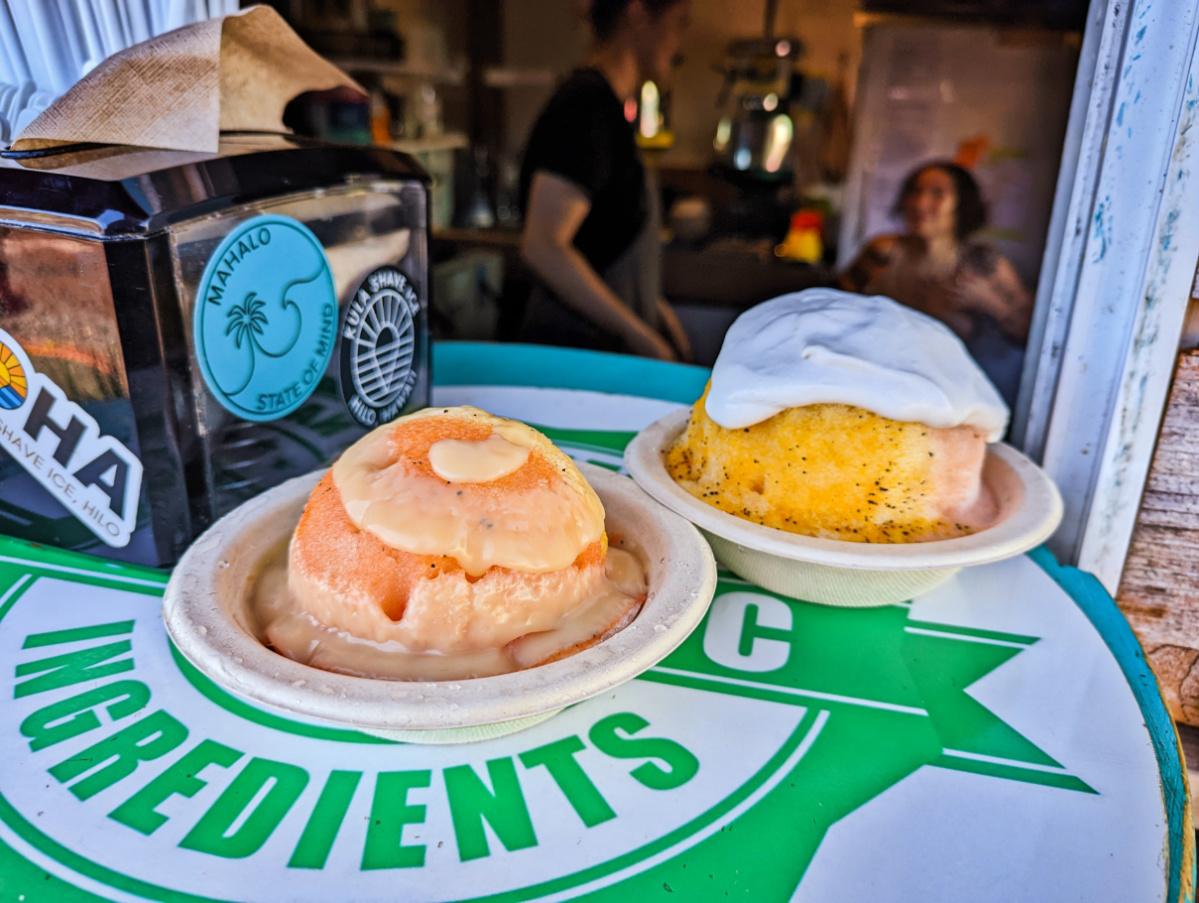 Haupia and Soursop Kula Shaved Ice Hilo Famers Market Big Island Hawaii 1