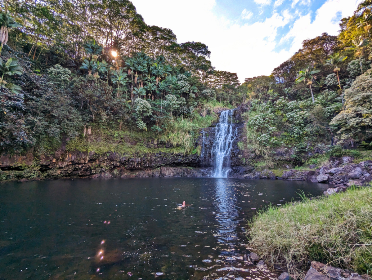 Kelly Swimming at Kulaniapia Falls Hilo Big Island Hawaii 2