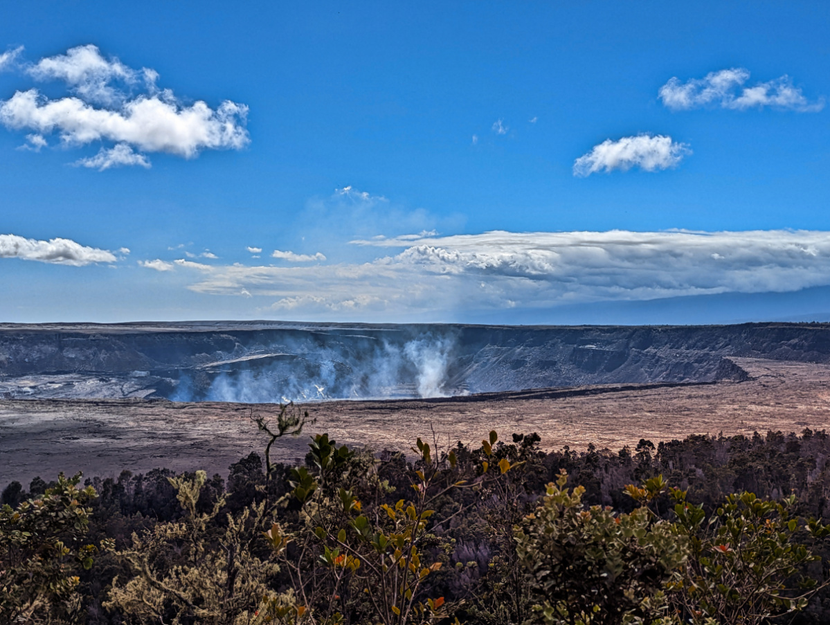 Kiliuea Crater from Volcano House Lodge Hawaii Volcanoes National Park Big Island Hawaii 2