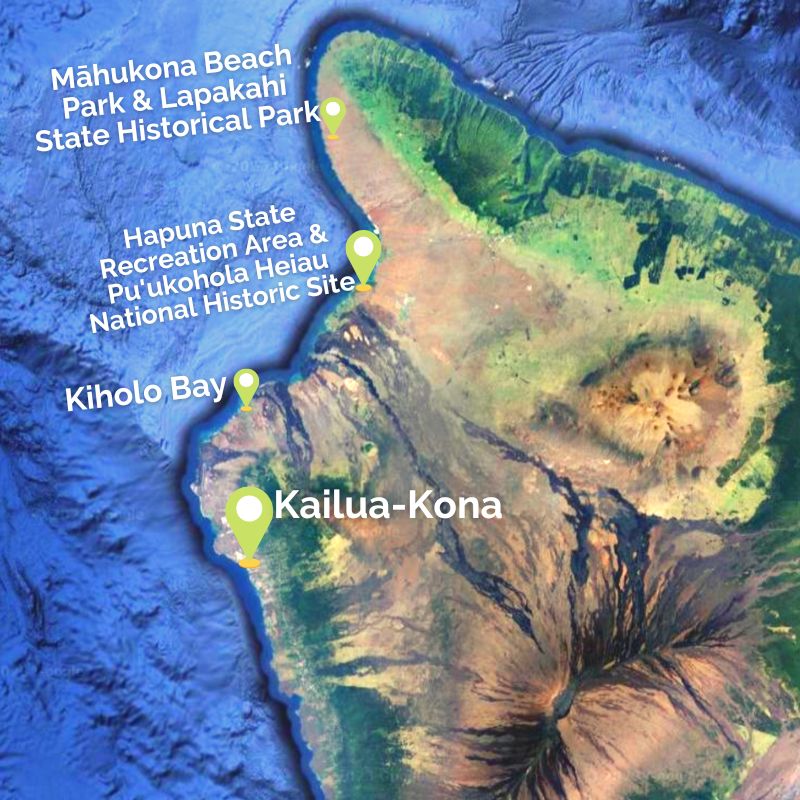 Map of Big Island Kona Coast