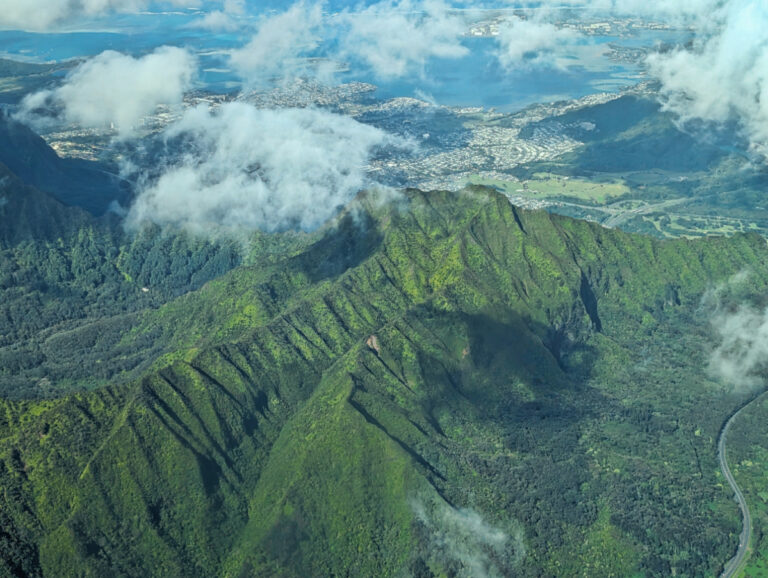 Oahu from small plane with Mokulele Airlines from Molokai to Honolulu Hawaii 1