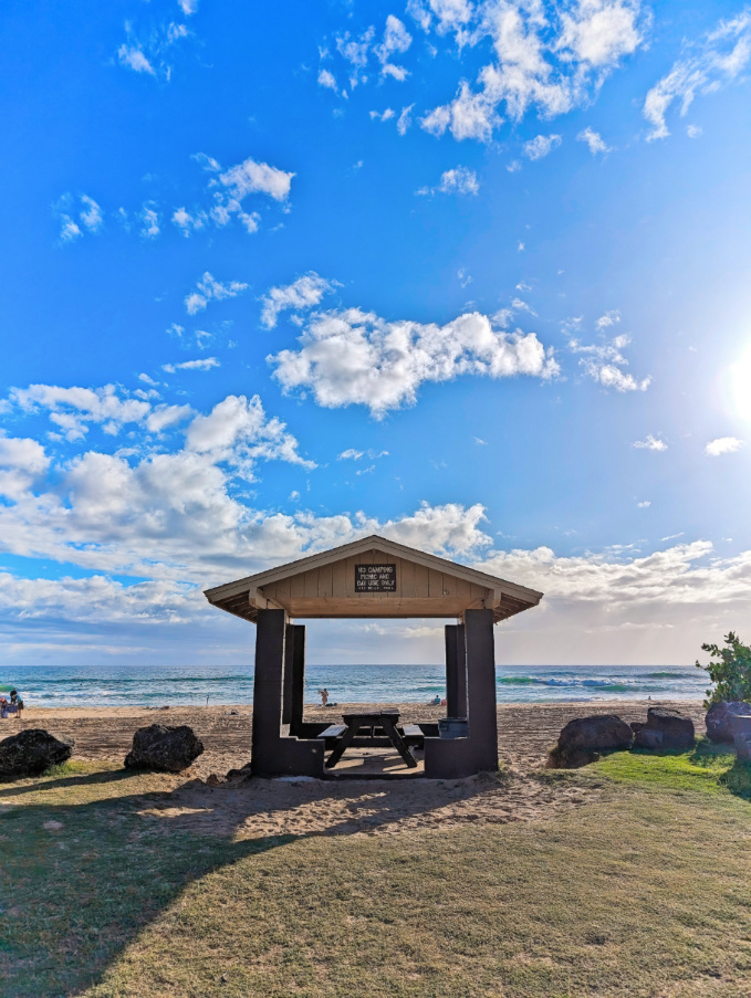 Picnic Shelter at Barking Sands Beach West Shore Kauai 1