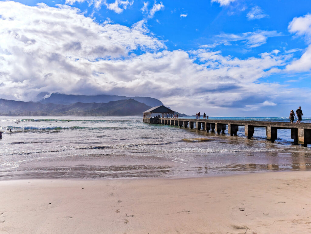 Pier at Hanalei Bay Beach North Shore Kauai Hawaii 1