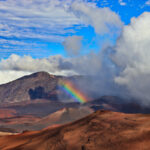 Rainbow in Haleakala Crater Summit Haleakala National Park Maui Hawaii 5