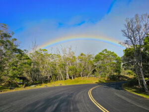 Rainbow on Mauna Loa Road Hawaii Volcanoes National Park Big Island Hawaii 1