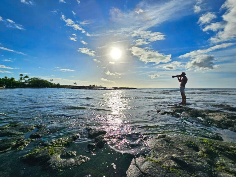 Rob Taylor photographing turtles at Koloko Honokahau National Historic Park Kailua Kona Hawaii 2