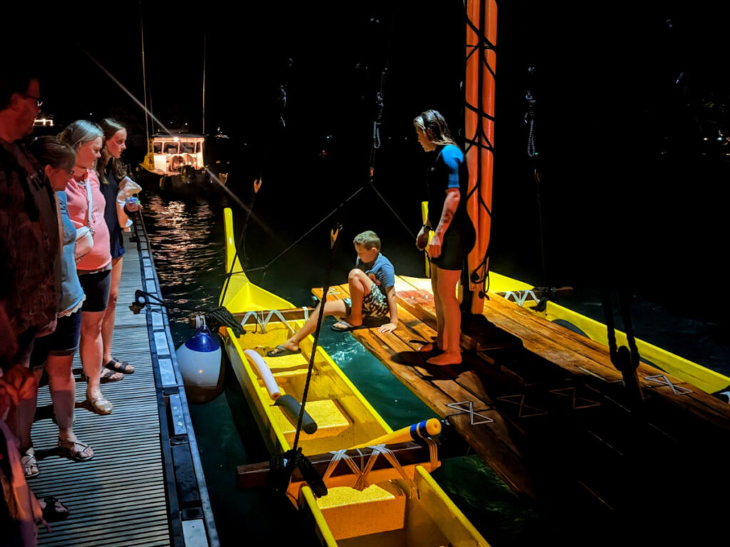 Taylor Family on Outrigger Canoe Eka Canoe Tour Manta Ray Snorkeling Keauhou Bay Kailua Kona Big Island Hawaii 1