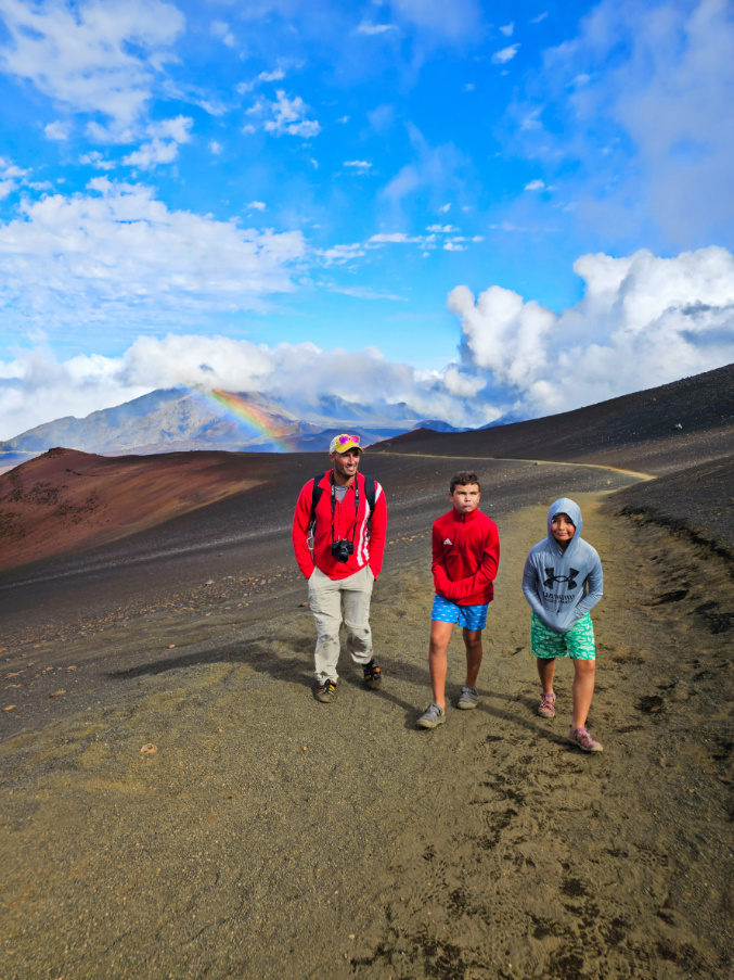 Taylor Famlily with Rainbow in Haleakala National Park Maui Hawaii 1