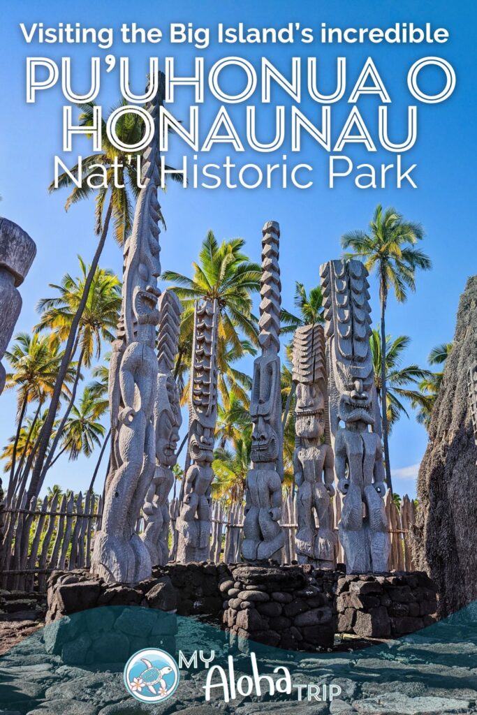 Pu'uhonua O Honaunau National Historic Park on the Big Island is THE best place to see Native Hawaiian carvings and history up close. See what you'll find here, things to do and when to visit Pu'uhonua O Honaunau. It's amazing.