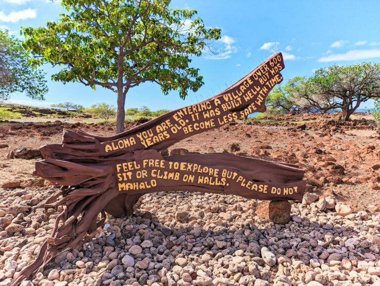 Entrance Sign at Lapakahi State Historical Park Norther Kona Coast Big Island Hawaii 1