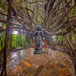 Statue in Banyan Tree at Hindu Temple in Kapaa Kauai 1