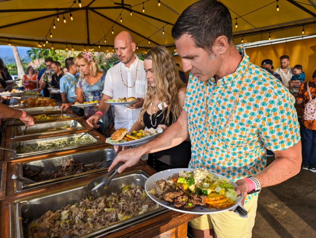 Chris Taylor at Voyagers of the Pacific Luau buffet at Royal Kona Resort Kailua Kona Big Island Hawaii 1