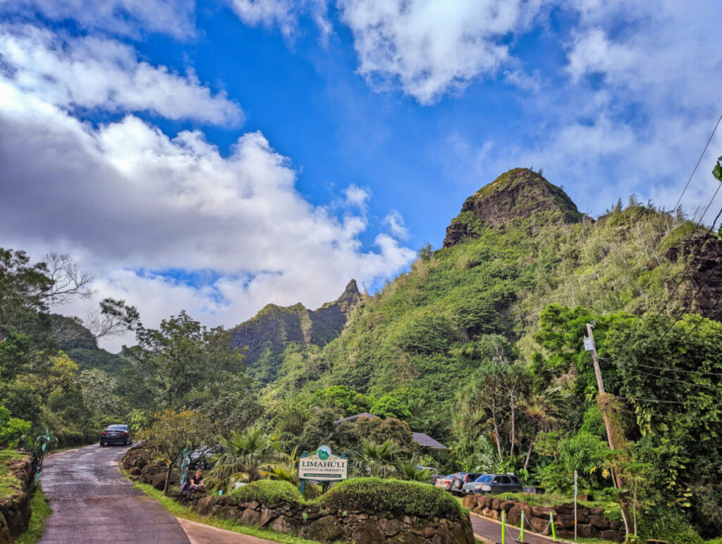 Entrance to Limahuli Garden Preserve North Shore Na Pali Coast Kauai Hawaii 1