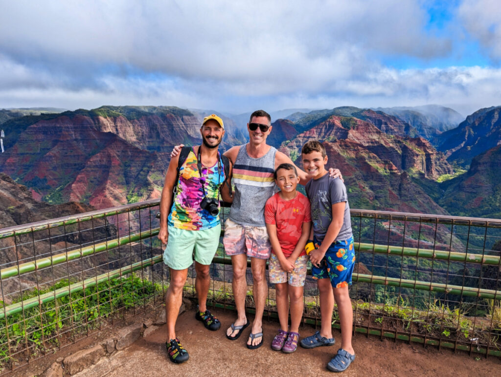 Full Taylor Family at Waimea Canyon State Park Kauai 1