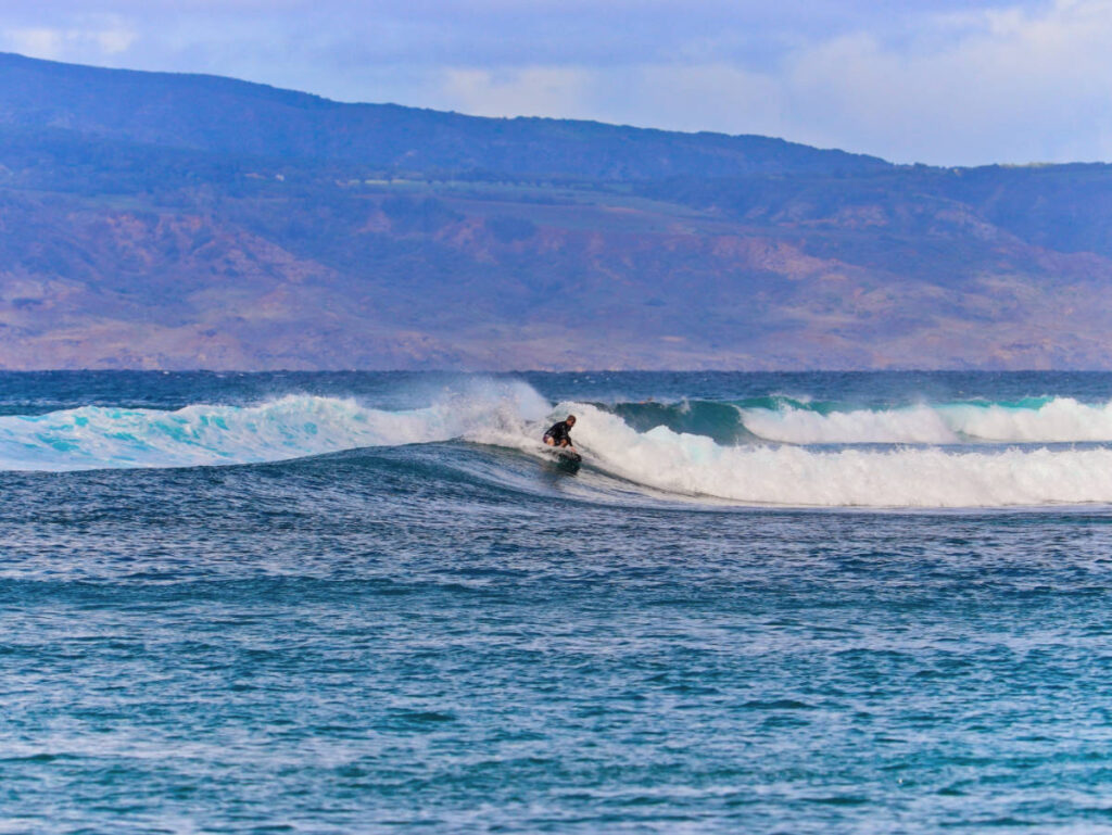 Surfer at Honolua Bay Northwestern Loop Maui Hawaii 2