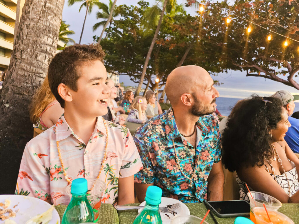 Taylor Family at Voyagers of the Pacific Luau at Royal Kona Resort Kailua Kona Big Island Hawaii 1