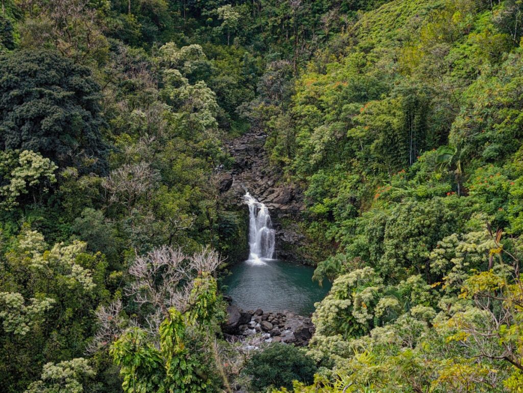 Nu’yenle’e Falls from Garden of Eden Arboretum Road to Hana Maui Hawaii 2