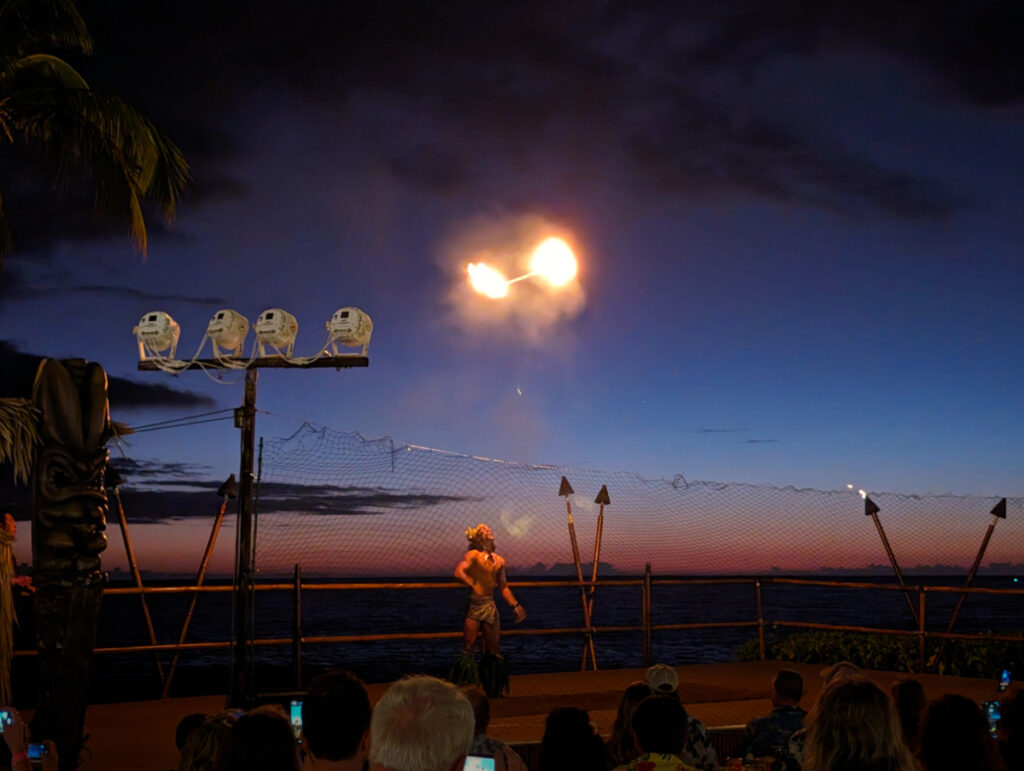 Fire Dancer at Voyagers of the Pacific Luau Royal Kona Resort Kailua Kona Big Island Hawaii 2