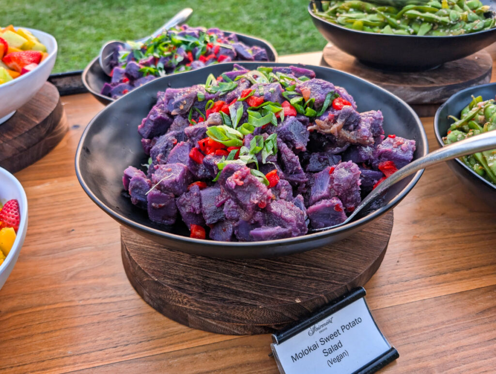 Purple Sweet Potato Salad at Hawaii Loa Luau at Fairmont Orchid Waikoloa Big Island Hawaii 1