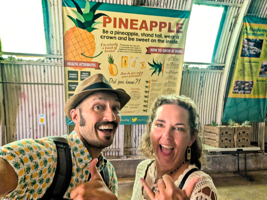 Rob and Kelly at Maui Gold Pineapple Farm Tour Haliimaile Maui Hawaii 1