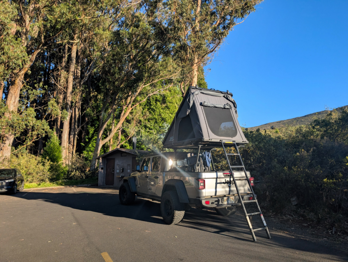 Aloha Glamping Jeep Camper at Hosmer Grove Campground Haleakala National Park Maui Hawaii 3