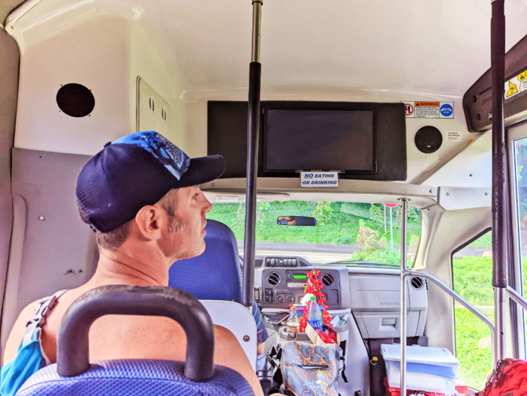 Chris Taylor on Haena State Park Shuttle North Shore Kauai Hawaii 1