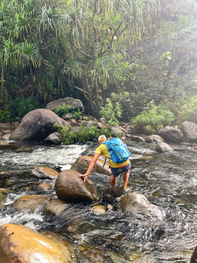 Rob Taylor Crossing Hanakapi`ai Stream Kalalau Trail Haena State Park Na Pali Coast North Shore Kauai Hawaii 2