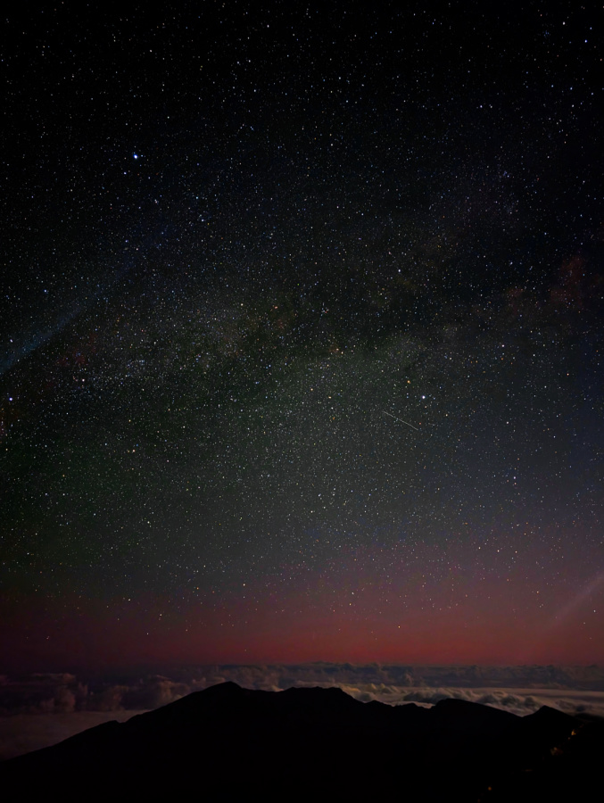 Starry Sky over Sunrise at the Summit of Haleakala National Park Maui Hawaii 3