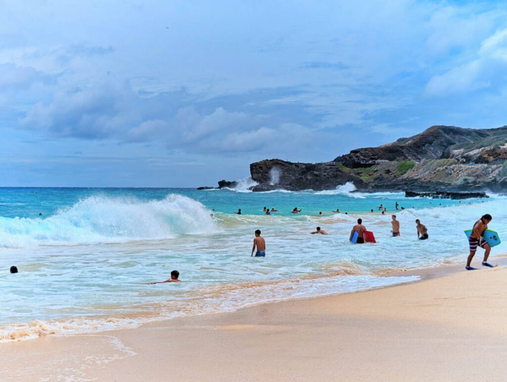 Boogie Boarders at Wawamalu Beach Park Honolulu Oahu Hawaii 1