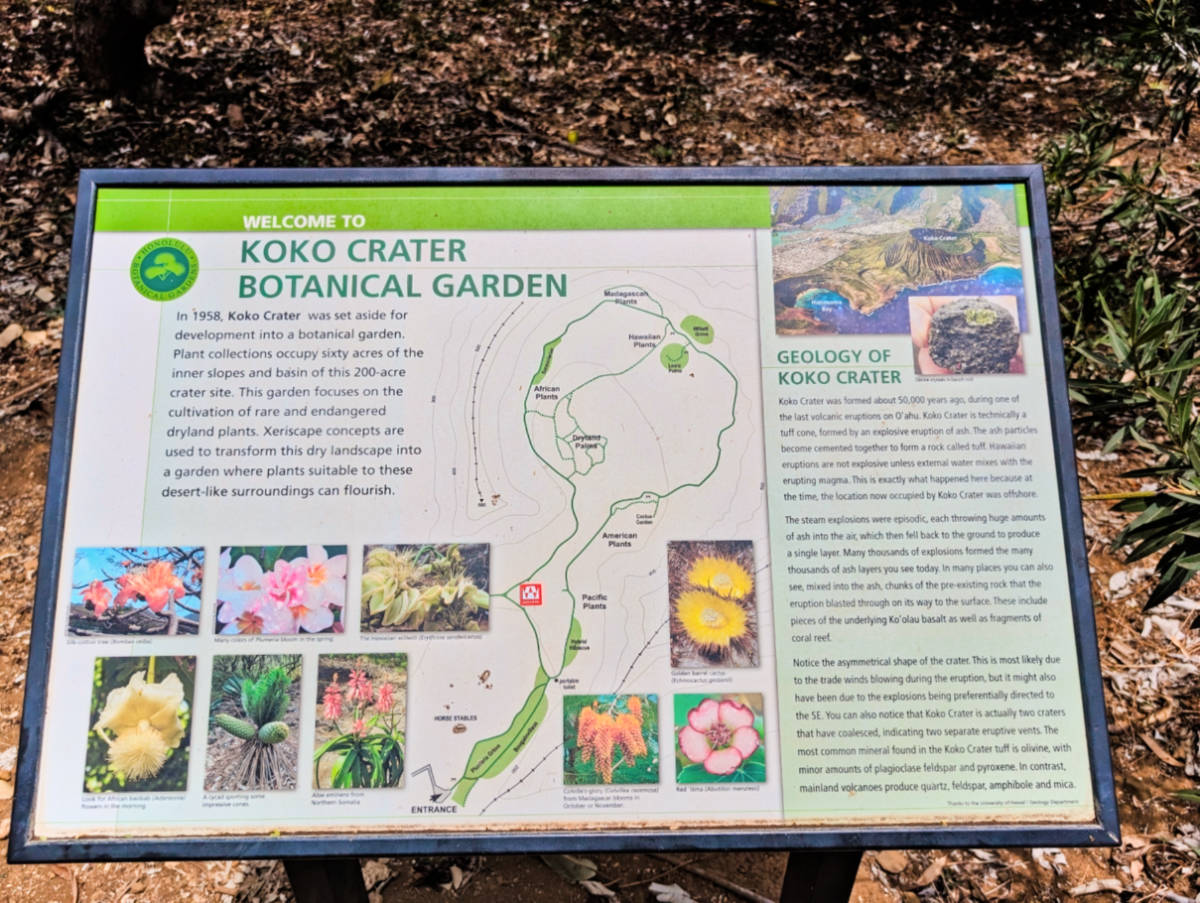 Map of Koko Crater Botanical Garden Honolulu Oahu Hawaii 1