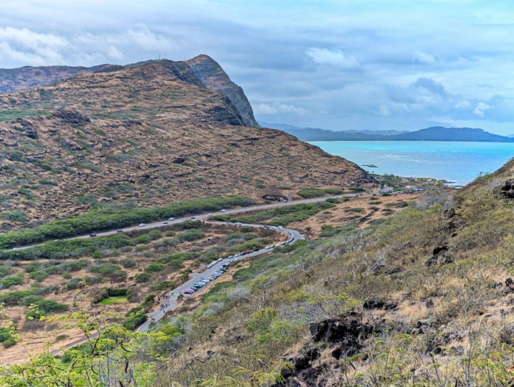 View from hiking trail at Makapuu Point Lighthouse Trail Honolulu Oahu Hawaii 1