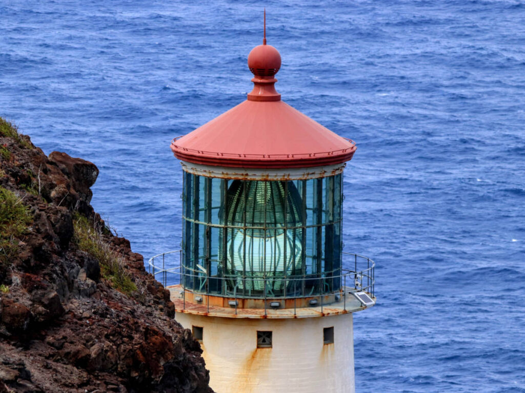 View of Makapuu Point Lighthouse from trail Honolulu Oahu Hawaii 2