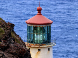 View of Makapuu Point Lighthouse from trail Honolulu Oahu Hawaii 2