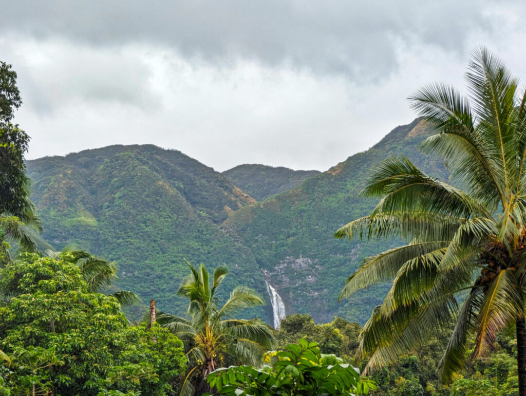 Waterfall in Halawa Valley North Shore Molokai Hawaii 2