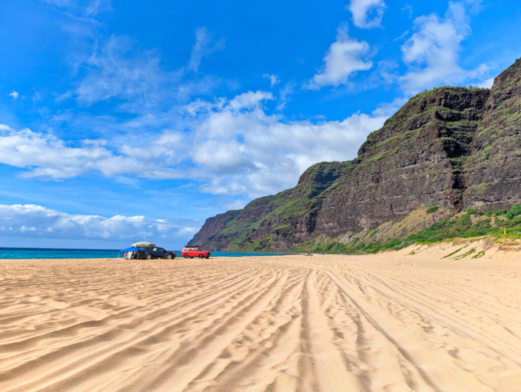 Beach and NaPali Coast Cliffs at Polihale State Park Kauai Hawaii 1