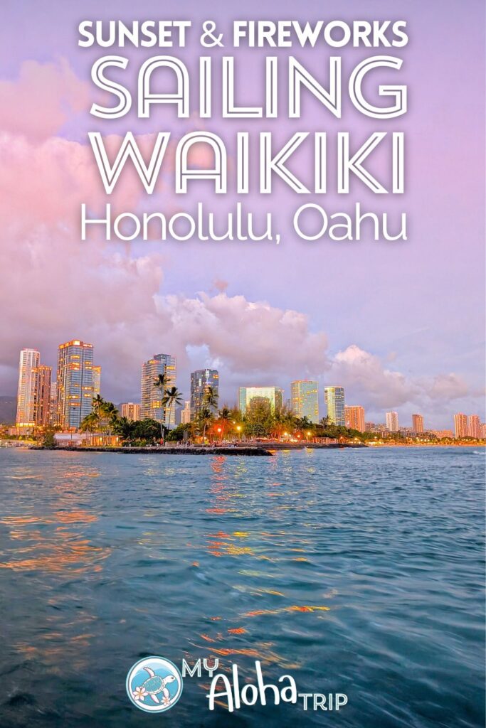 Doing a sunset sailing or Friday night fireworks boat tour at Waikiki is a fun addition to time in Honolulu. There are lot of options for types of boat and styles of sunset cruises in Honolulu. See what we recommend and tips for having the best experience.