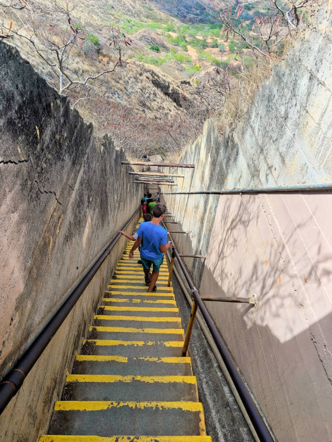 Taylor Family hiking at Diamond Head State Monument Honolulu Oahu Hawaii 1