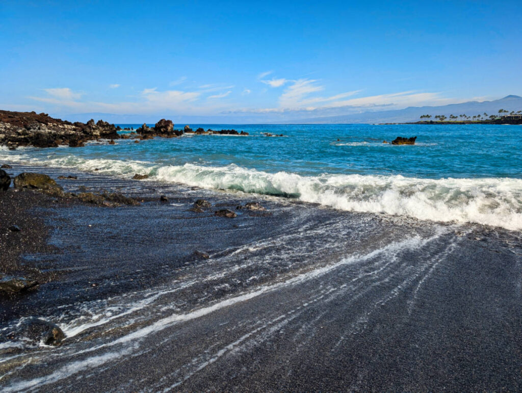 Black Sand Beach 49 at Honokaope Bay Kona Coast Big Island Hawaii