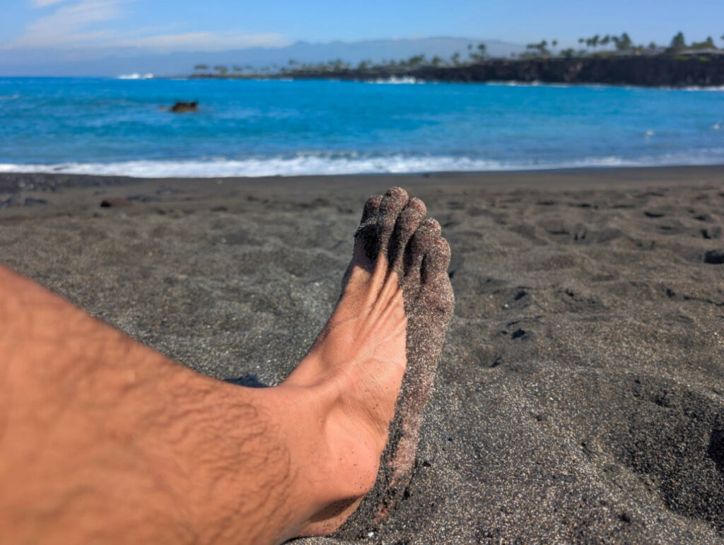 Black Sand Beach 49 at Honokaope Bay Kona Coast Big Island Hawaii