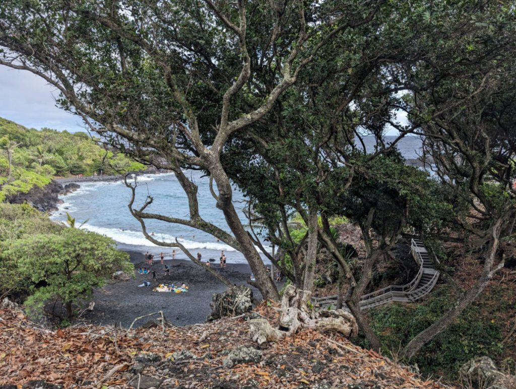 Black Sand Beach at Waiʻānapanapa State Park Road to Hana Maui Hawaii