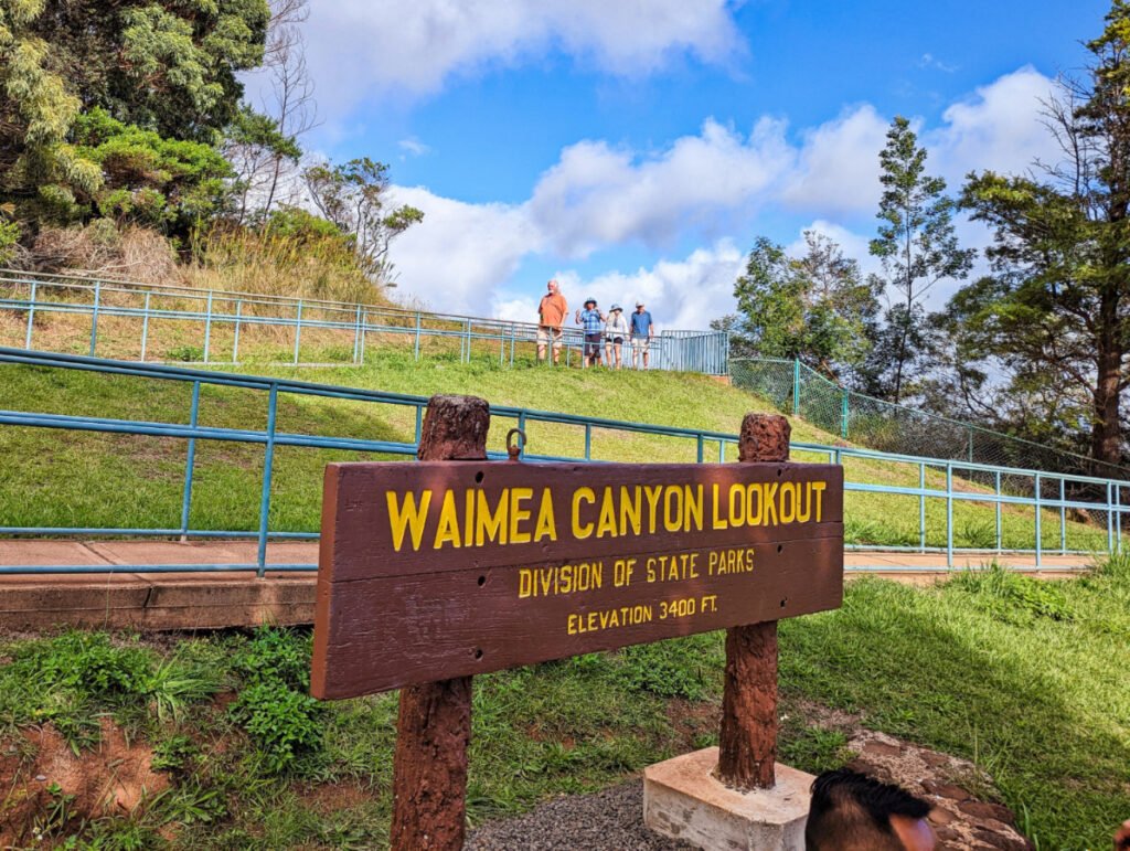 Lookout for Waipoo Falls Waterfall in Waimea Canyon Kauai Hawaii