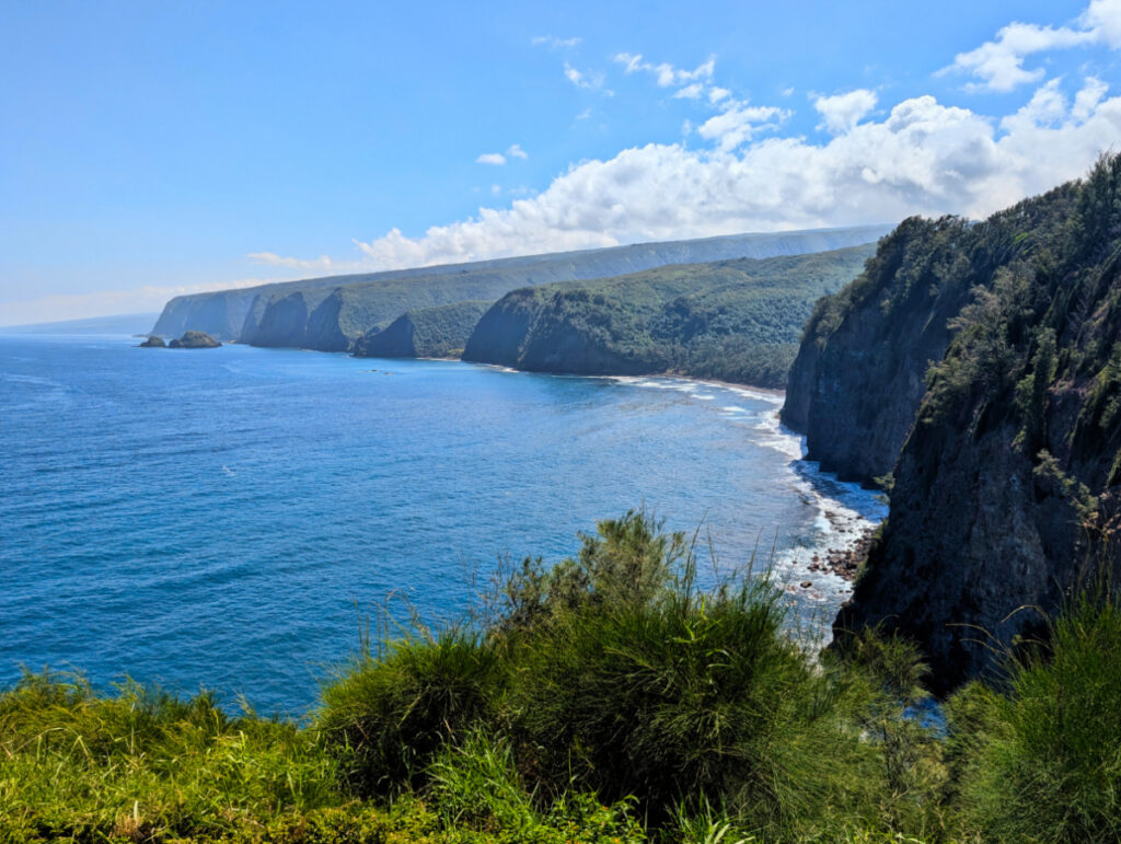 Overlooking Pololu Beach with Hawaii Forest and Trail on Kohala Waterfalls Hiking Big Island Hawaii