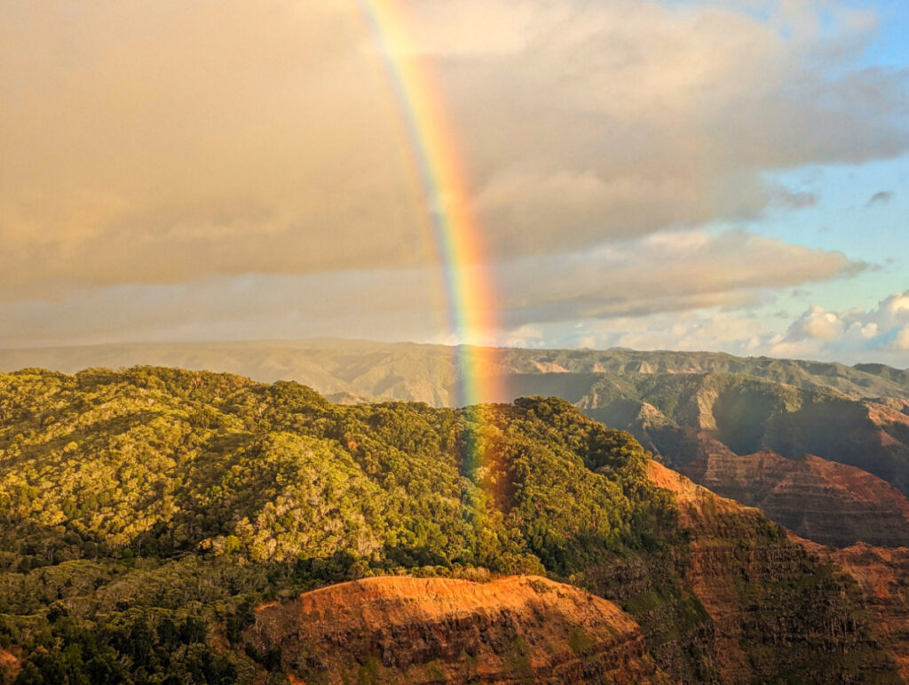 Rainbow over Waimea Canyon Kauai Hawaii