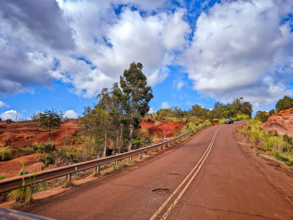 Red Dirt Falls by Road to Waimea Canyon South Shore Kauai Hawaii